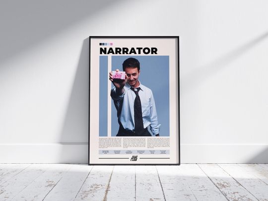 Discover Fight Club Narrator Poster Edward NORTONN Vertical Premium Matte Movie Poster