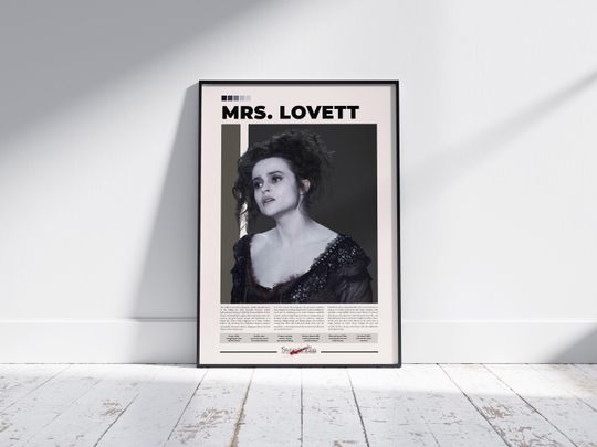 Discover Mrs Lovett Poster | Sweeney Todd Character Print | Helena Bonham Carter Vertical Poster