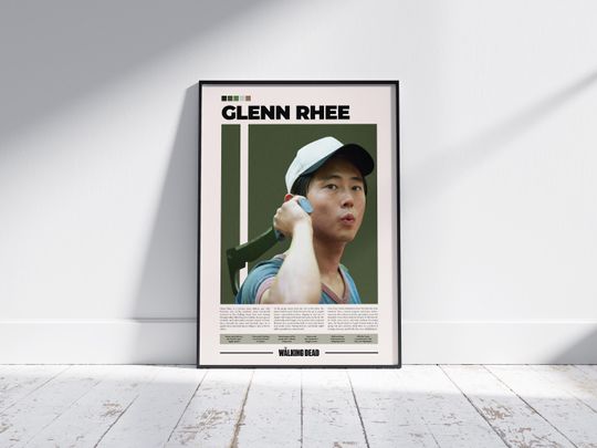 Discover Glenn Rhee Poster | The Walking D | Steven Yeun | Character Poster | Vertical Premium Matte Poster