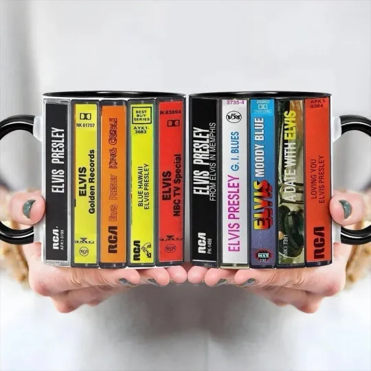 Elvis Presley Albums Cassette Retro Mug