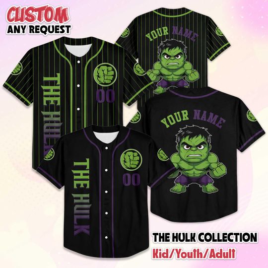 Discover Custom The Hulk Baseball Jersey, Disney The Hulk Baseball Shirt, Matching Disney Trip Outfit, Disney Birthday Gift
