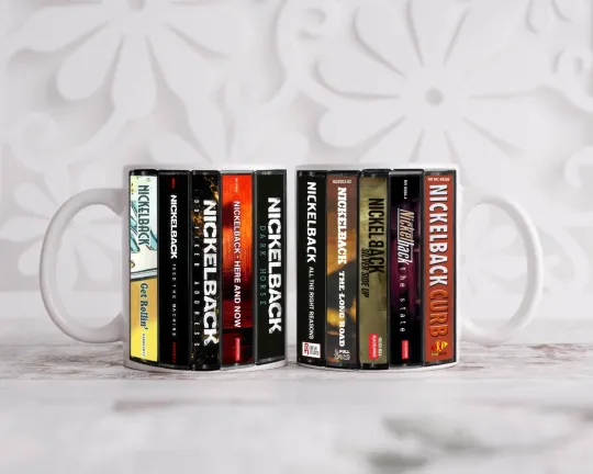 Discover Nickleback Albums Cassette Collection Retro Accent Mug