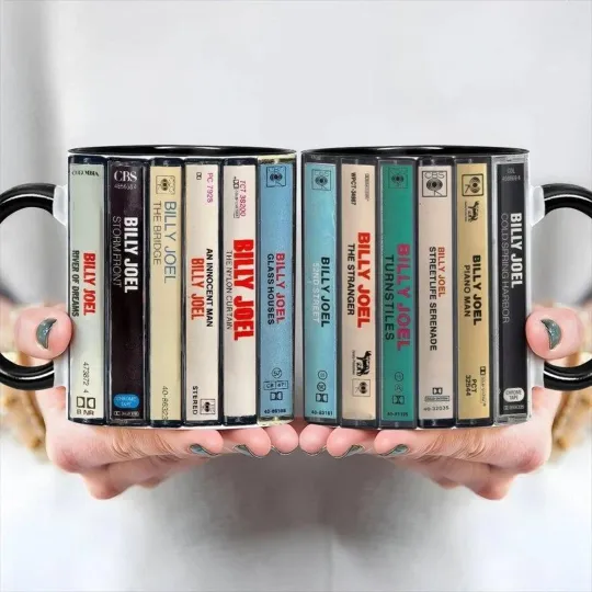 Billy Joel Albums Cassette Retro Accent Mug