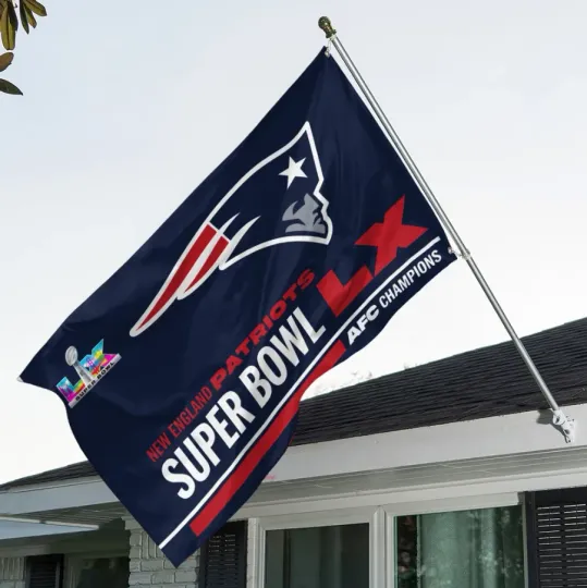 Discover New England Patriot Afc Champions House Flag