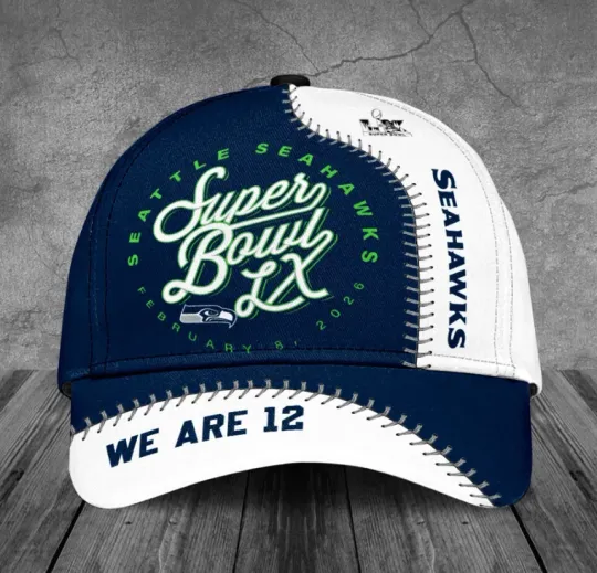 Discover Seattlee Seahaw-kk 2025 Super B.owl Lx Classic Cap
