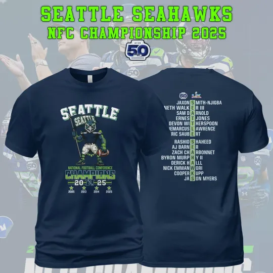 Seattle Seahawks 2025 NFC Champions Team Shirt