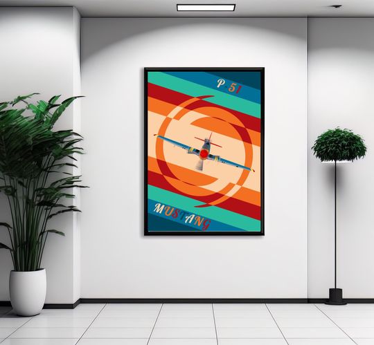 Discover Vintage P-51 Mustang Airplane Poster: WWII Aviation Art
