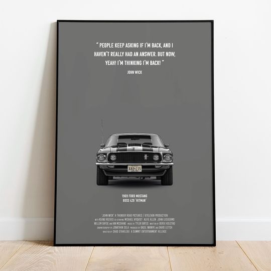 Discover Ford Mustang A3 Poster, John Wick