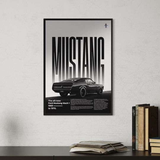 Discover 1969 Mach 1 Mustang Metal Poster - Classic Car Art, HD Print, Magnetic Mount