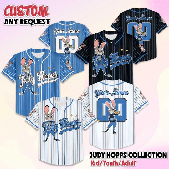 Discover Custom Judy Hopps Baseball Jersey, Zootopia Baseball Jersey Shirt, Disneyland Family Outfit Shirt