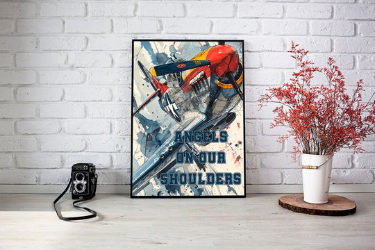 Discover WWII P51 Mustang Poster: Aviation History Art (Digital Download)