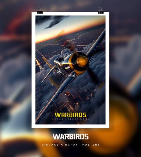 Discover P-51 Mustang Poster | WWII Fighter Plane, Aviation Wall Art