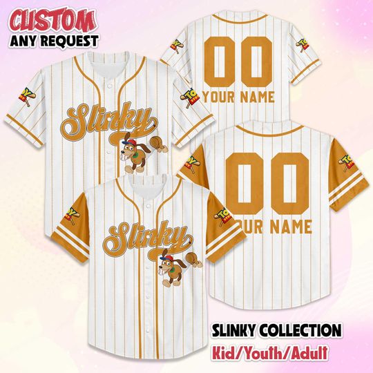 Discover Personalized Slinky Dog Baseball Jersey, Disney Toy Story Slinky Dog Baseball Shirt, Matching Disney Trip Outfit, Disney Birthday Gift