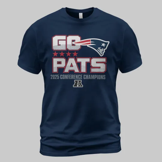 Discover New England Patriots 2025 Conferece Championship Go Pats TShirt, Size S to 5XL