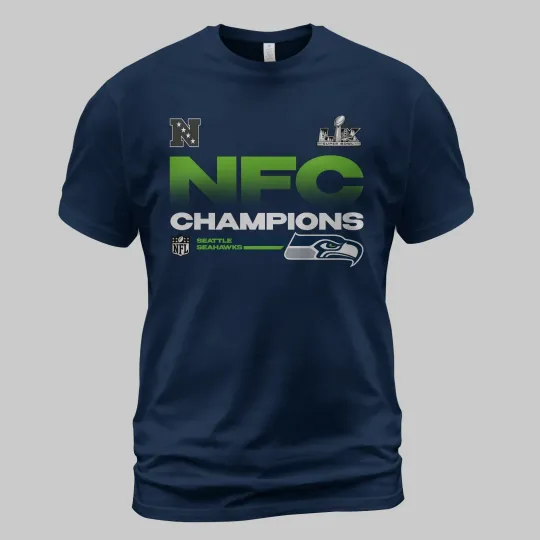 Seattle Seahawks 2025 NFC Champions Super Bow LX Go Hawks T-Shirt