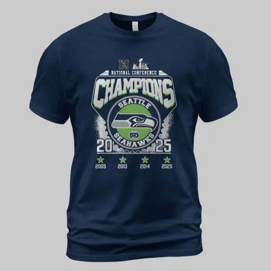 Discover 2025 NFC Championship Seattle Seahawks Go Super Bow LX TShirt, Size S-5XL