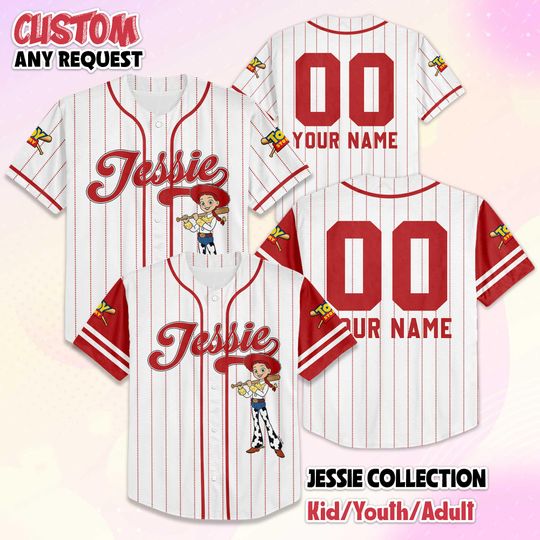 Discover Custom Jessie Baseball Jersey, Sheriff Woody Buzz Lightyear Jersey, Disney Baseball Team Outfit, Toy Story Jersey Gift