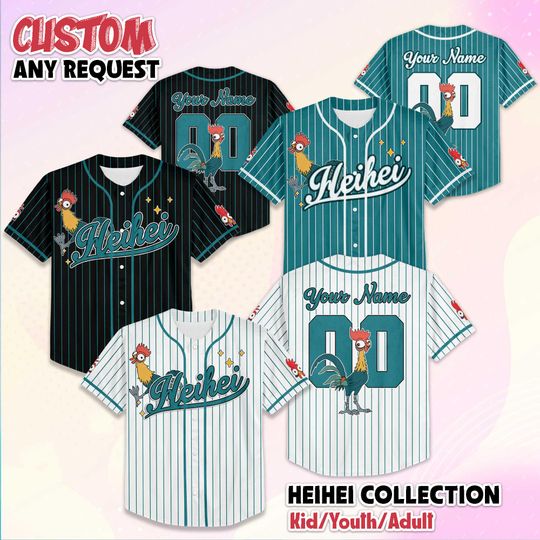 Discover Personalized Heihei Baseball Jersey, Custom Disney Heihei Jersey Shirt, Disney Baseball Team Outfit, Birthday Gift