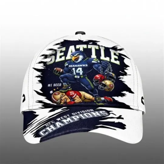 Discover Seahawks 2025 West Champions 1 Seed Cap