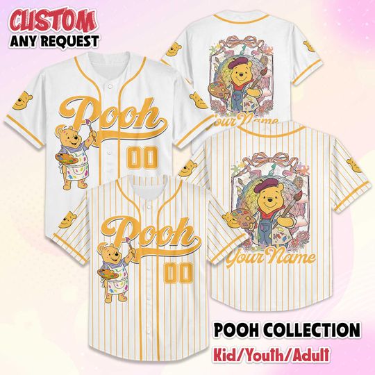 Discover Personalize Pooh Epcot International Festival of the Arts 2026 Baseball Jersey, Disney Winnie the Pooh Jersey Shirt, Disney Baseball Jersey