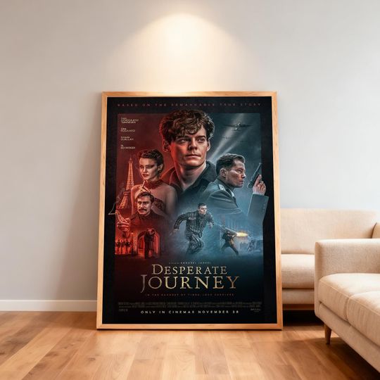 Discover Desperate Journey Movie Poster | Frameless | Movie Fan Gifts | Wall Decorations
