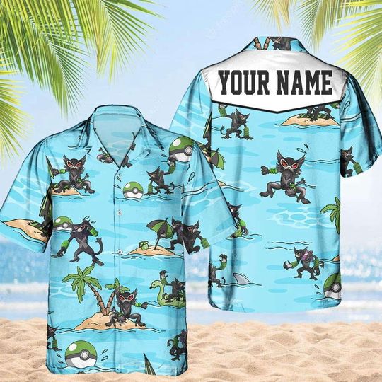 Discover Zarude PKM Hawaii Shirt Party Summer Sleeve Shirt, Anime Zarude lover Button Shirts,Vintage Zarude Summer Shirt, Aloha Shirt,
