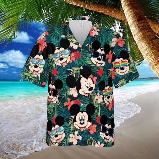 Discover Tropical Cute Mickey Mouse Walt Disney Vacation Shirt Beach Hawaiian Shirt, Disney Character Summer Aloha Shirt, Gift for Friend