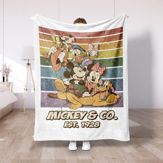 Discover Epic Universe Plush Fleece Blanket, Cartoon Character Throw, Cozy Family Blanket, Kids Birthday Gift, Colorful Fleece Home Decoration DS79