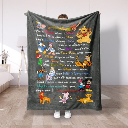 Discover Disney Girl Quote Plush Fleece Blanket, Motivational Throw for Women, Cozy Family Blanket, Cute Gift for Disney Fans, Soft Home Decor DS60