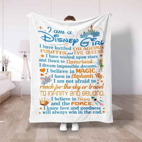 Discover Custom Name Disney Castle Plush Fleece Blanket, Personalized Gift for Kids, Family Cozy Throw, Cute Home Decor, Magical Disney Blanket DS61