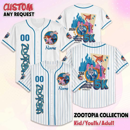 Discover Personalize  Zootopia Runner Baseball Jersey, Custom Disney Zootopia Baseball Jersey, Disney Family Shirts, Matching Team Outfit