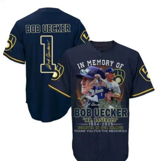 Discover In Memory of Bob Uecker baseball jersey- HOT jersey 3d