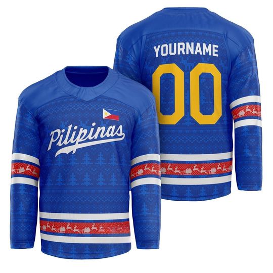 Discover Philippines Christmas Custom Hockey Jersey
