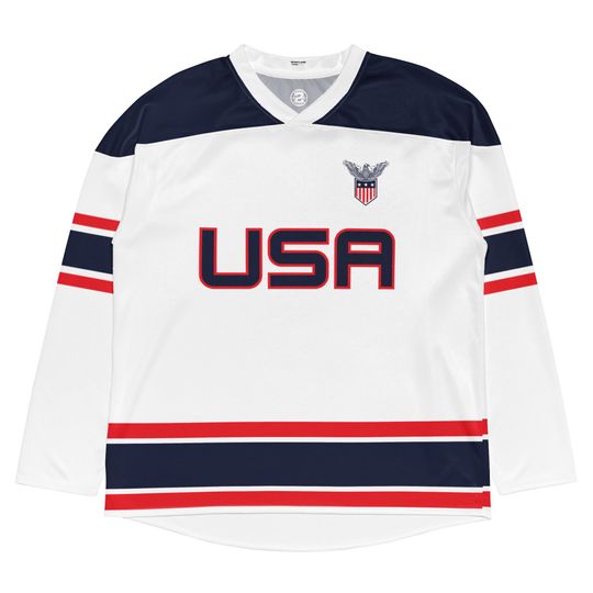 Discover Sublimated USA Face-Off Hockey Jersey - White