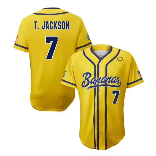 Discover New 2025 Savannah Bananas #7 T. Jackson Baseball Jersey BB454