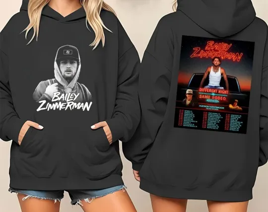 Discover Bailey Zimmerman Tour 2026 Double Sided Hoodie - Night Same Hoodie