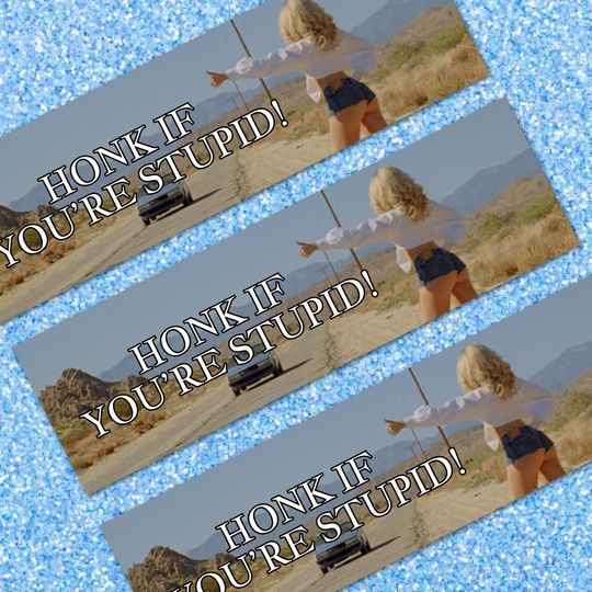 Discover Honk if You're Stupid  Sabrina Carpenter Bumper Sticker| Funny Car Decal Meme