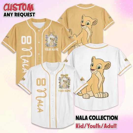 Discover Personalize Nala Baseball Jersey, The Lion King Nala Jersey Shirt, Disney Jersey for Kids, Youth, Birthday Gift