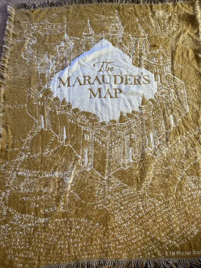 Harry Potter MARAUDER'S MAP Tapestry Woven Jacquard Throw Blanket  46"x 59"