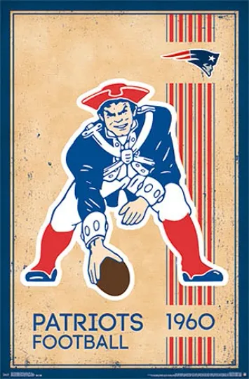 New England Boston Patriots Retro 1960s Vertical Wall Poster