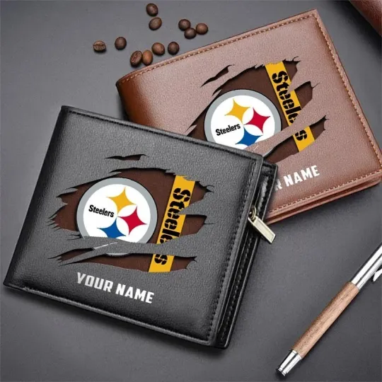 Discover Personalized Pittsburgh Football Steelerss Team Men Leather Wallet Gift For Him