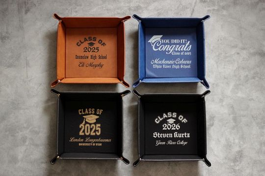 Discover Personalized Graduation Gift Leather Valet Tray | Class of 2026 Graduation Gift