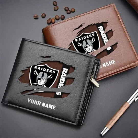 Discover Personalized Las Vegas Football Raiderss Team Men Leather Wallet Gift For Him