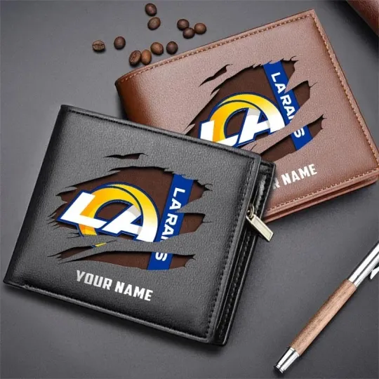 Discover Personalized Los Angeles Football Ramss Team Men Leather Wallet Gift For Him