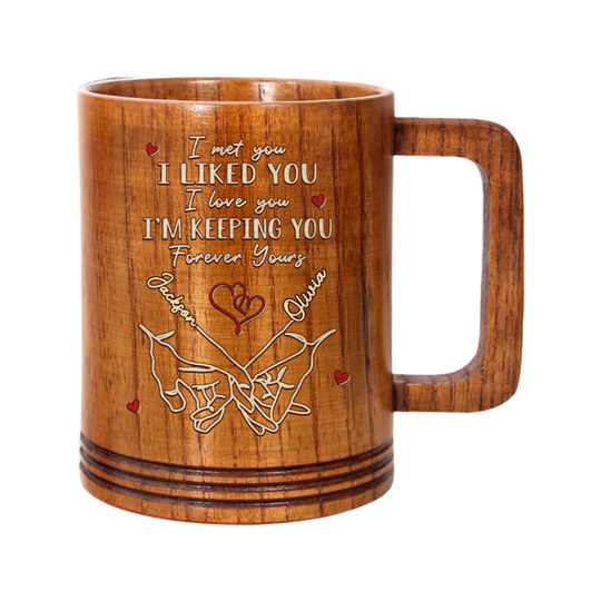 Discover Personalized Love Found Its Way Couple Wooden Mug