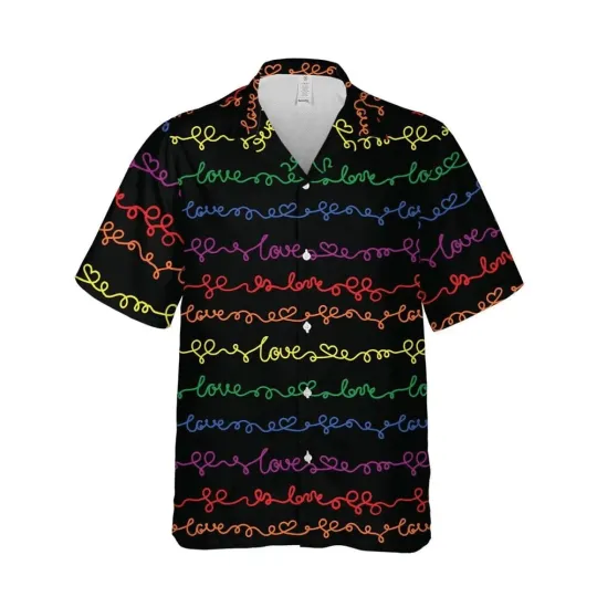 Discover LGBT Aloha Hawaiian Shirts For Summer Love Pattern Colorful Rainbow LGBT Pride H