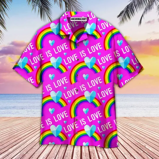 Discover LGBT Aloha Hawaiian Shirts For Summer Love Is Love Rainbow LGBT Aloha Hawaiian S