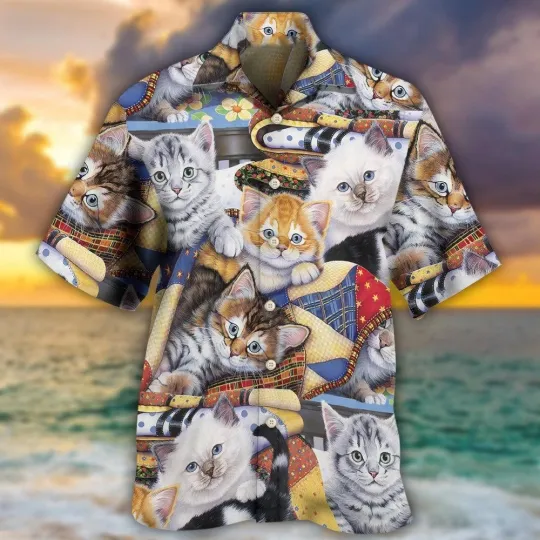 Discover Cat Hawaiian Shirt For Summer Cat Kitten Is So Cute Aloha Shirts Colorful Cat Ha