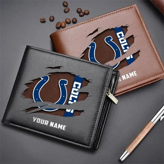 Discover Personalized Indianapolis Football Coltss Team Men Leather Wallet Gift For Him