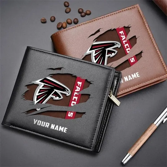 Discover Personalized Atlanta Football Falconss Team Men Leather Wallet Gift For Him